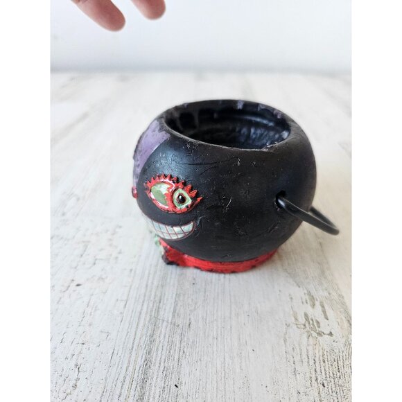 Cat candle basket unique shabby chic vintage style Halloween decor - Picture 2 of 7